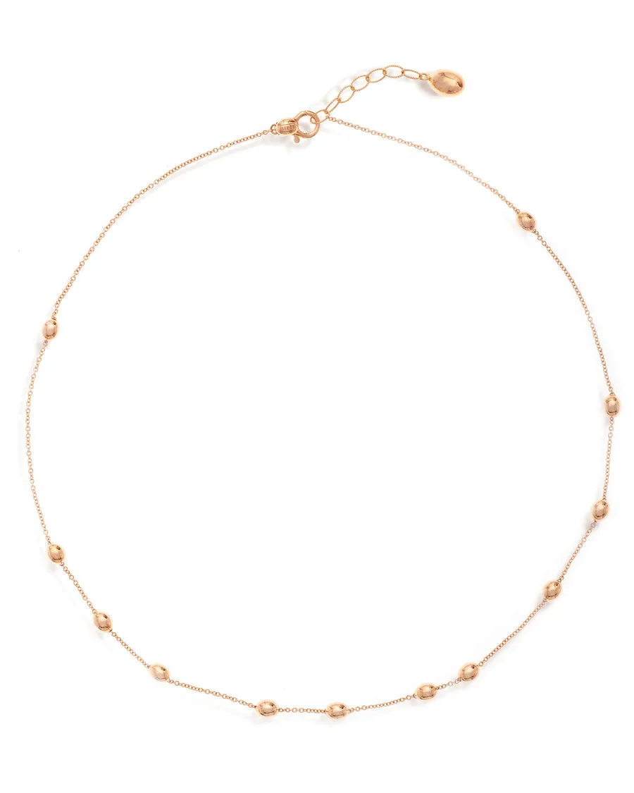 Collana "Soffio" con Boules in Oro Rosa