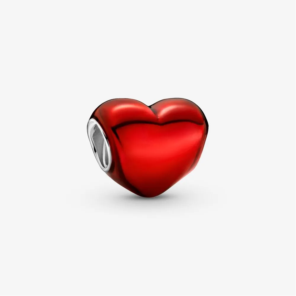 Pandora charm Cuore rosso metallico