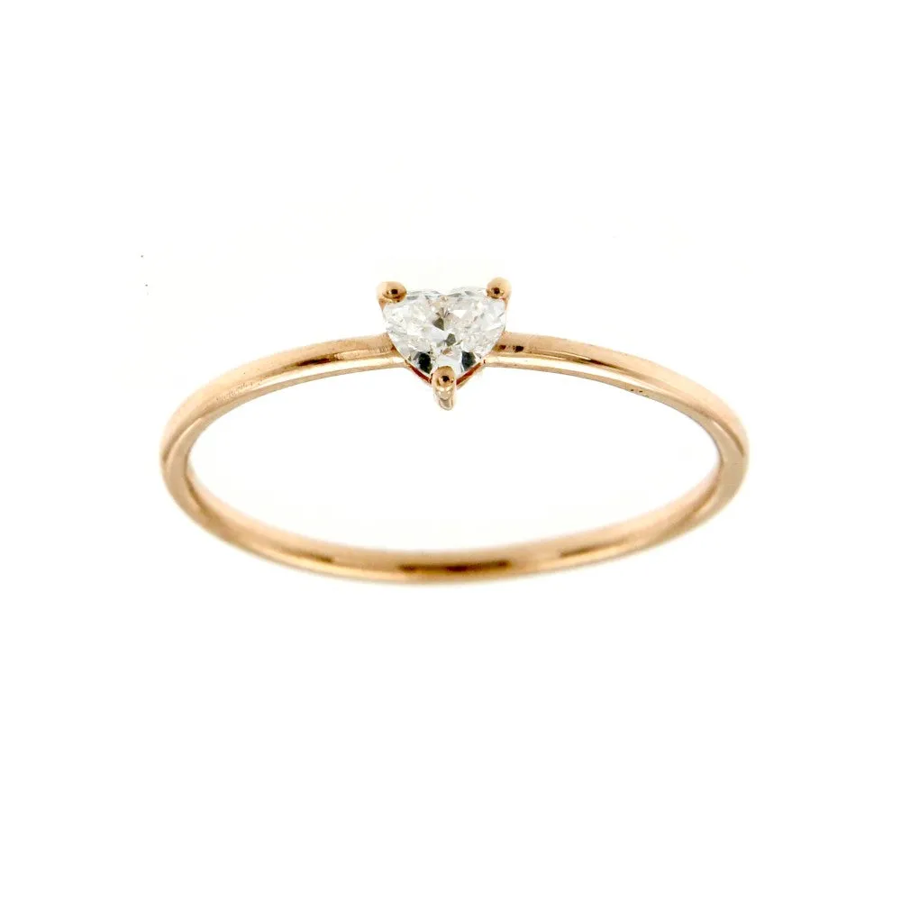 Marco Gerbella Orafi - Anello diamante cuore centrale