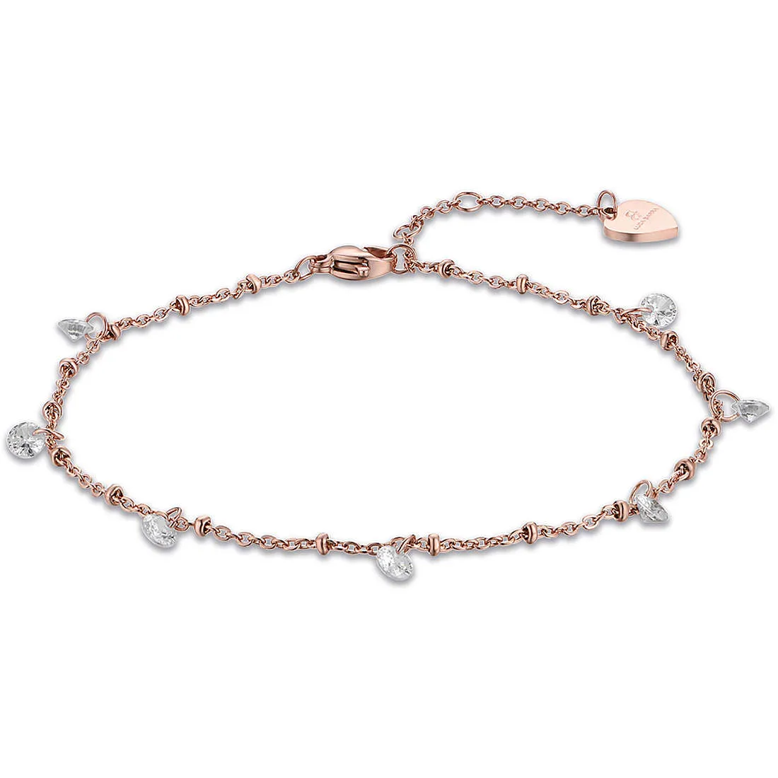 Cavigliera donna gioielli Luca Barra cv123 acciaio rosé