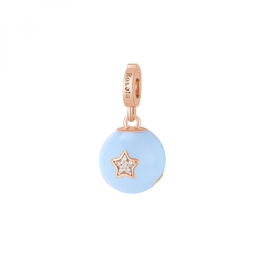Charm Campanellino Rosato Smalto Celeste RZ185