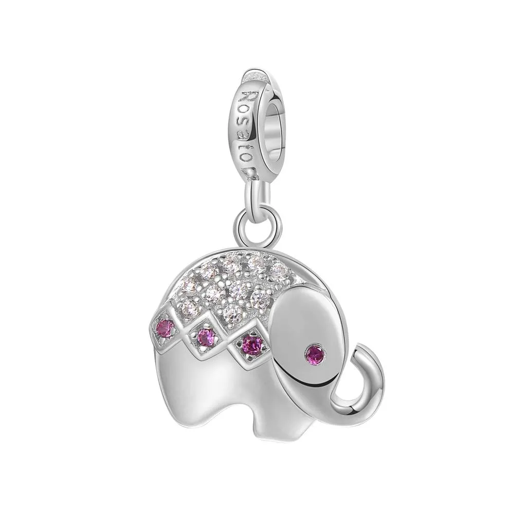 Charm Elefantino Rosato Storie Argento RZ001R