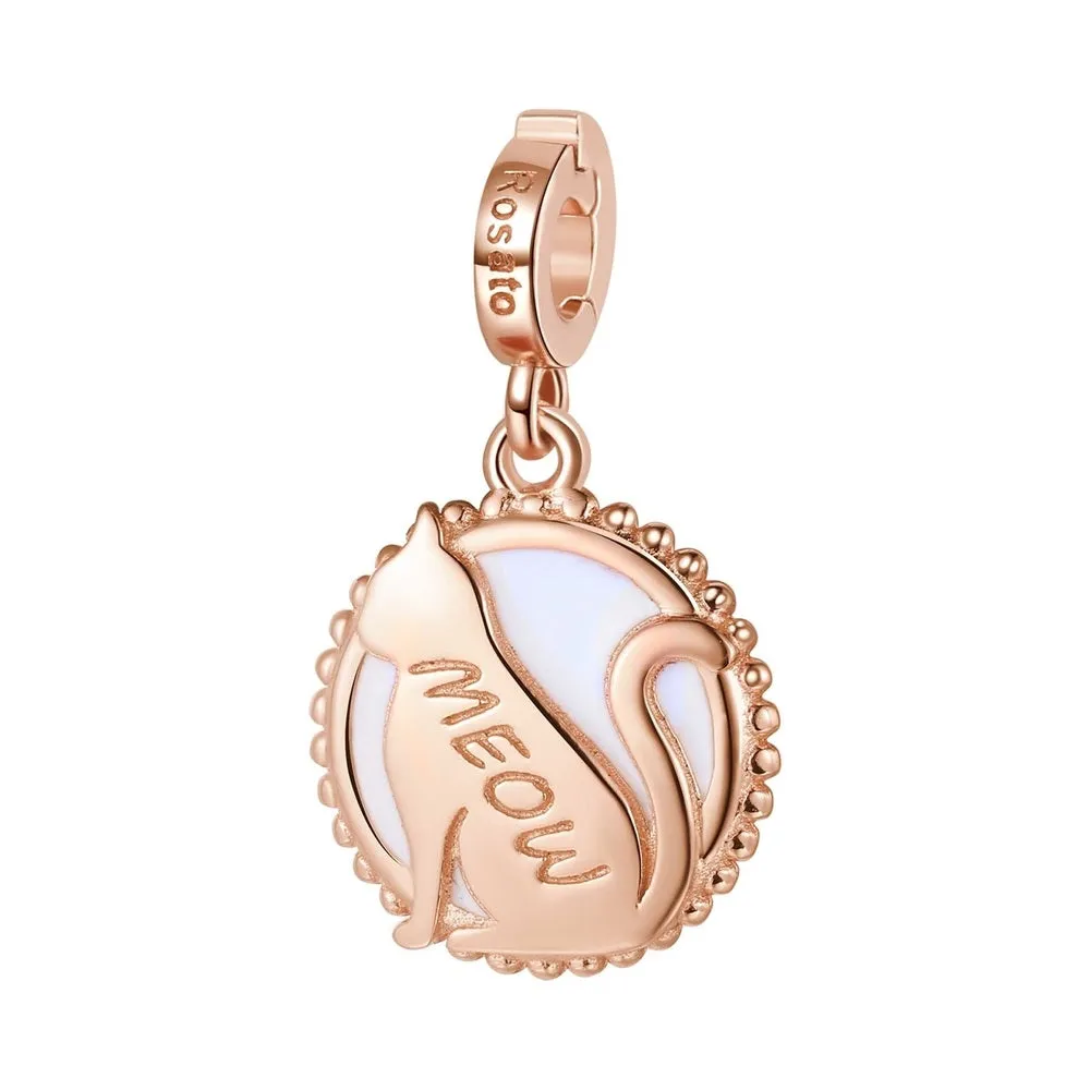 Charm Gatto Rosato Storie in Argento Rosa RZ175