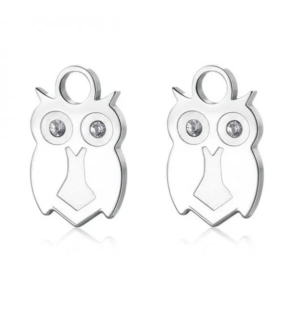 CHARMS SAGAPÒ HAPPY EARS COPPIA PENDENTI GUFO CON CRISTALLI - SHE006