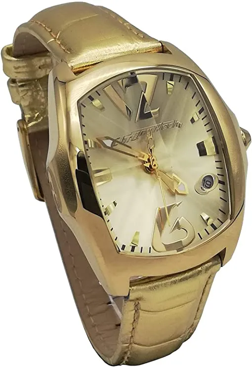 Chronotech Prisma Orologio da Donna in Pelle Placcato Oro Giallo CT.7896L/05