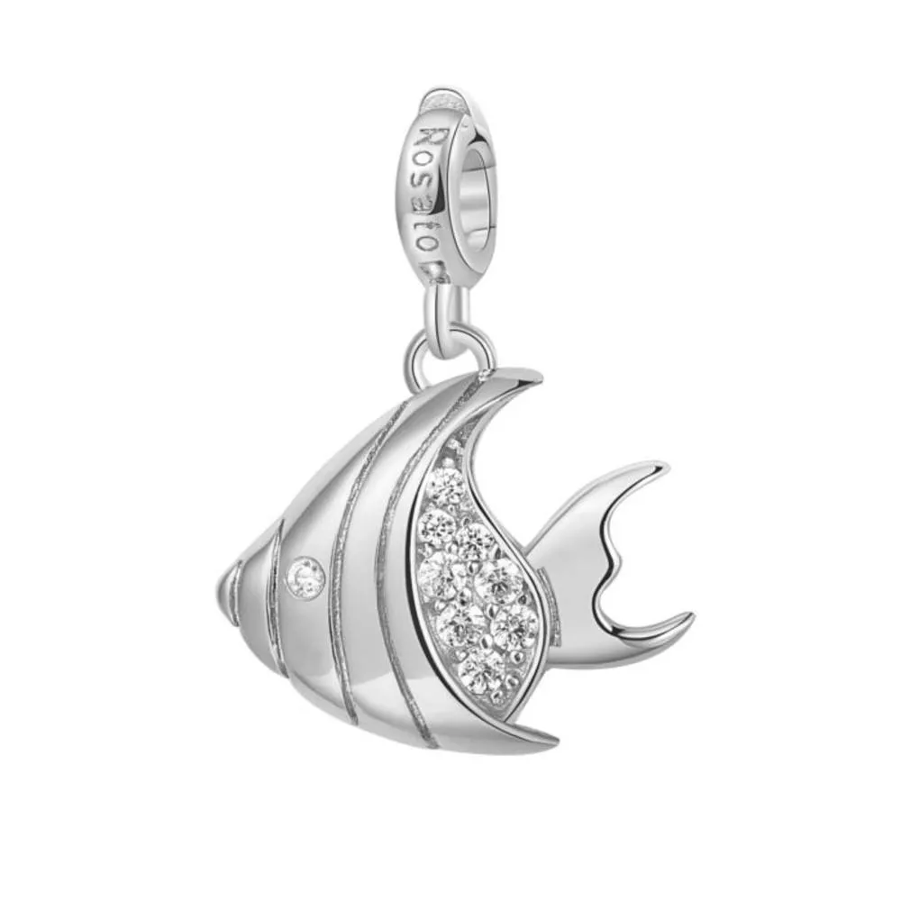 Ciondolo Rosato Pesce in Argento e Zirconi RZ043R