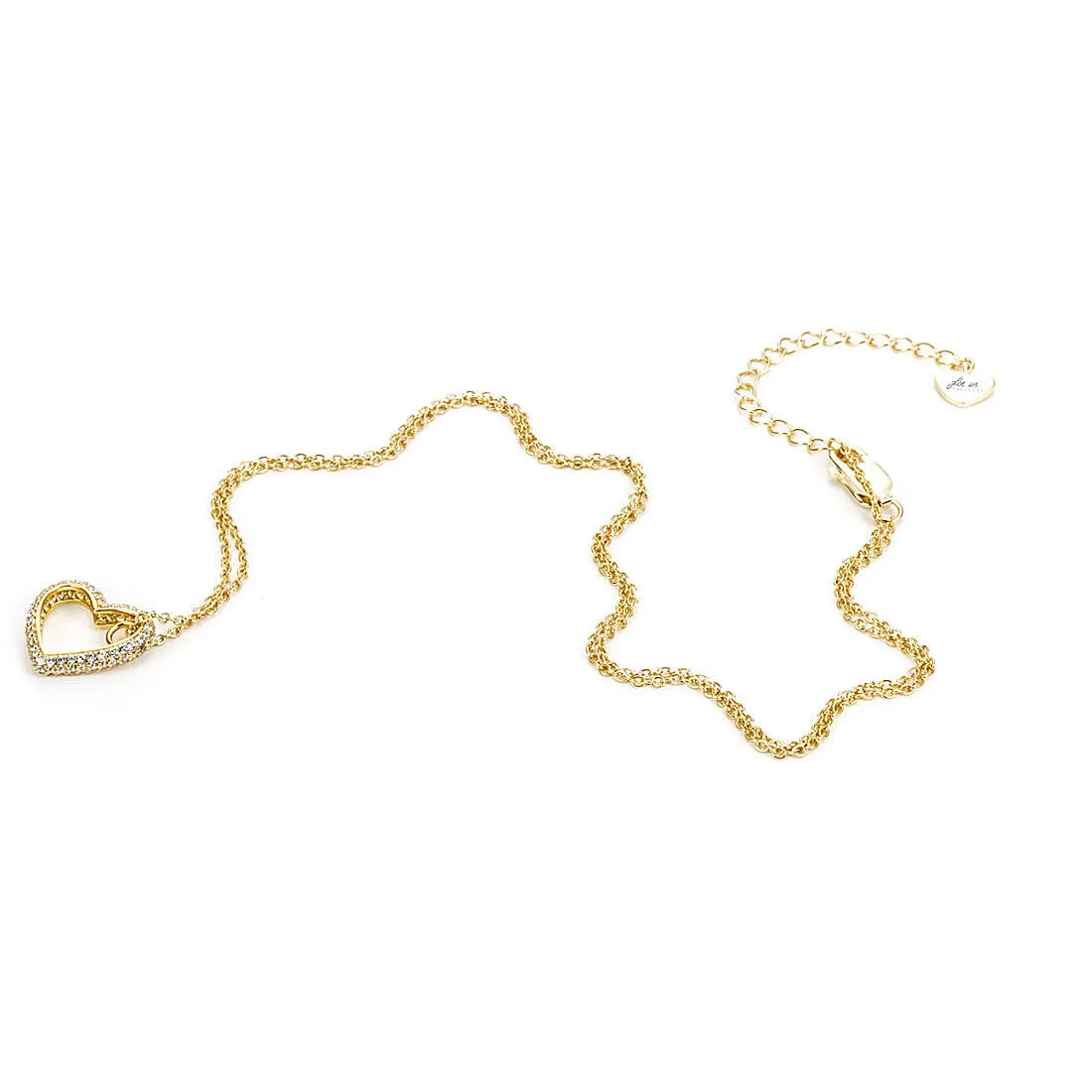 Collana 4us Cesare Paciotti argento con pendente cuore dorato 4UCL5380W