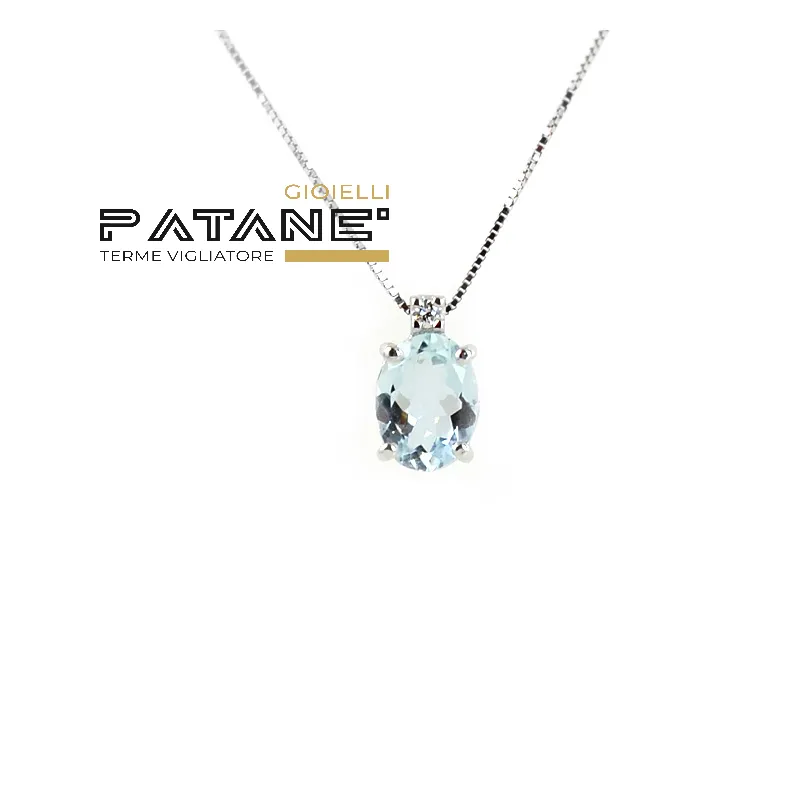 Collana Davite & Delucchi con Acquamarina 0,70ct e Diamante