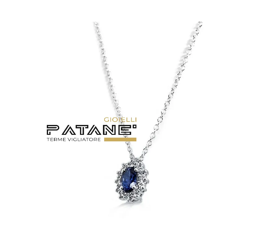 Collana Davite & Delucchi con Zaffiro e Diamanti