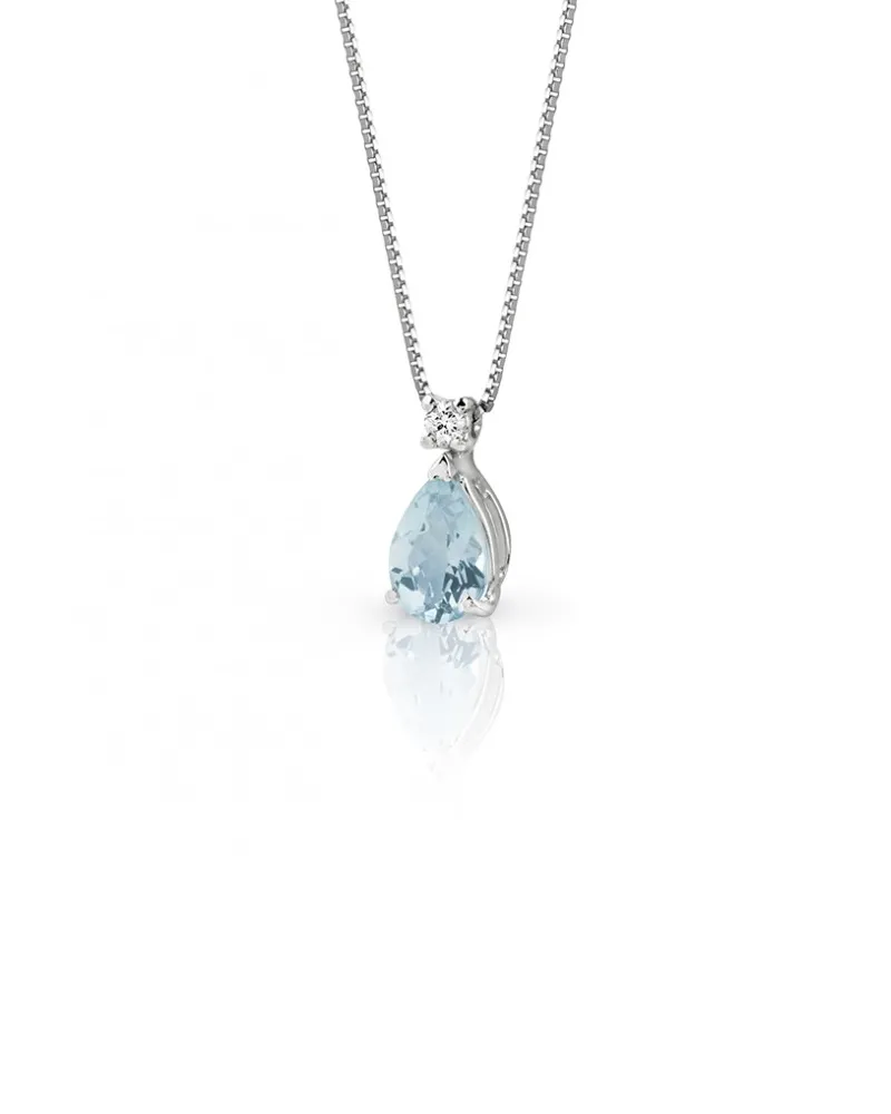 Collana Davite & Delucchi con Acquamarina 0,65ct e Diamanti