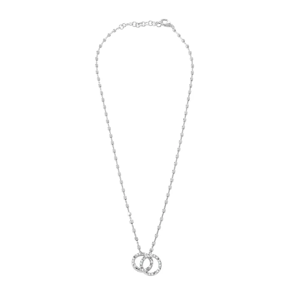 Collana Rosato Anelli Incrociati Cubica RZC040