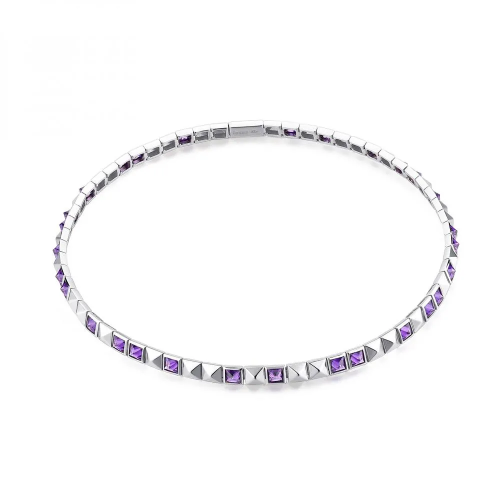 Collana Rosato Choker Cubica Tanzanite RZCU71