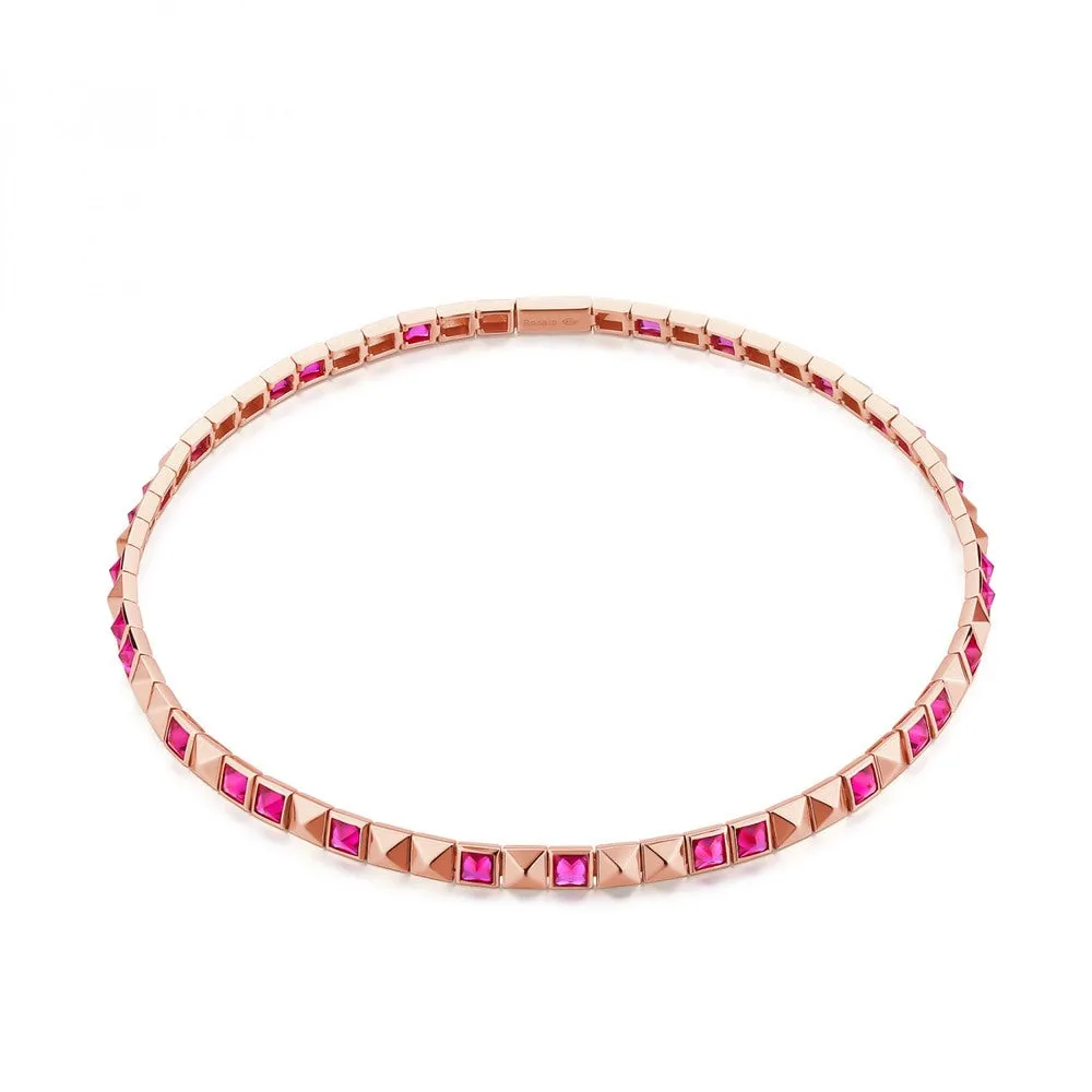 Collana Rosato Choker Cubica Rubino RZCU72