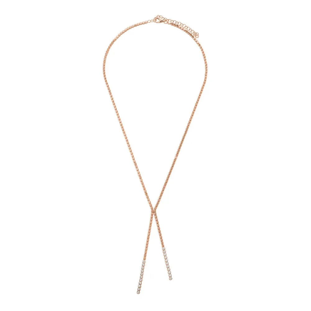 Collana Rosato Cubica Rosè con Zirconi RZC043