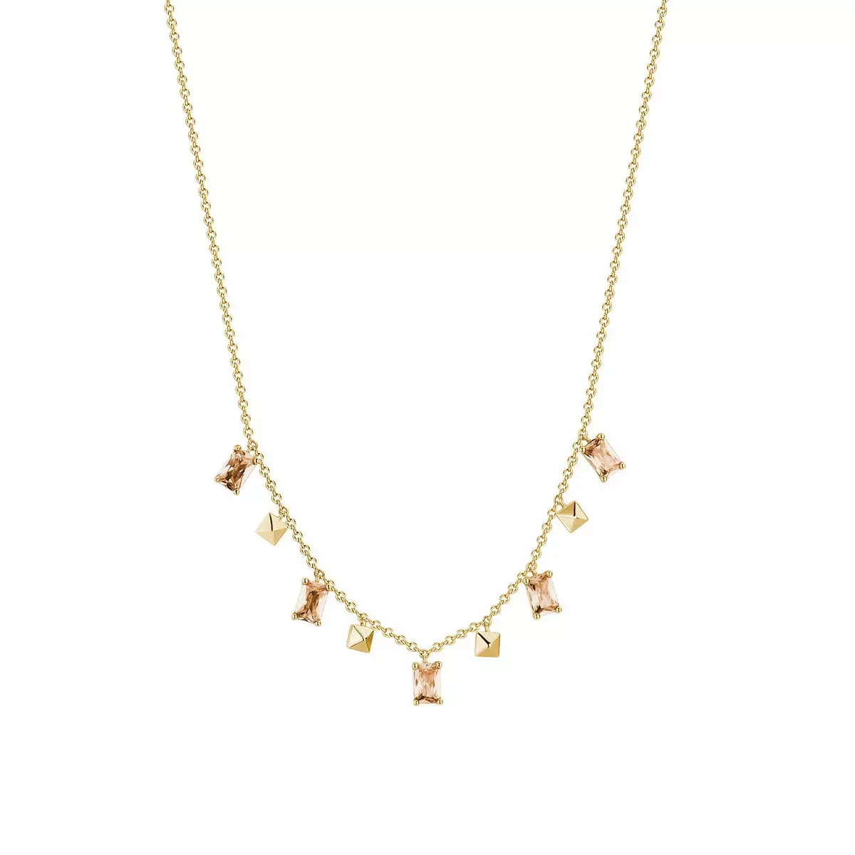 Collana Rosato Dorata con Zirconi Champagne RZCU102