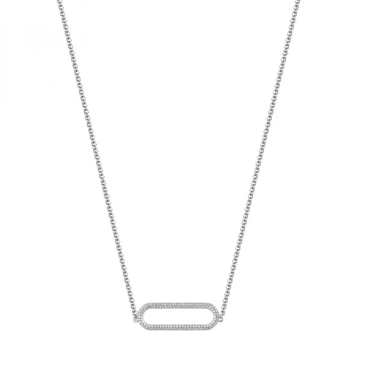 Collana Rosato con Pendente in Argento con Zirconi RZBI03