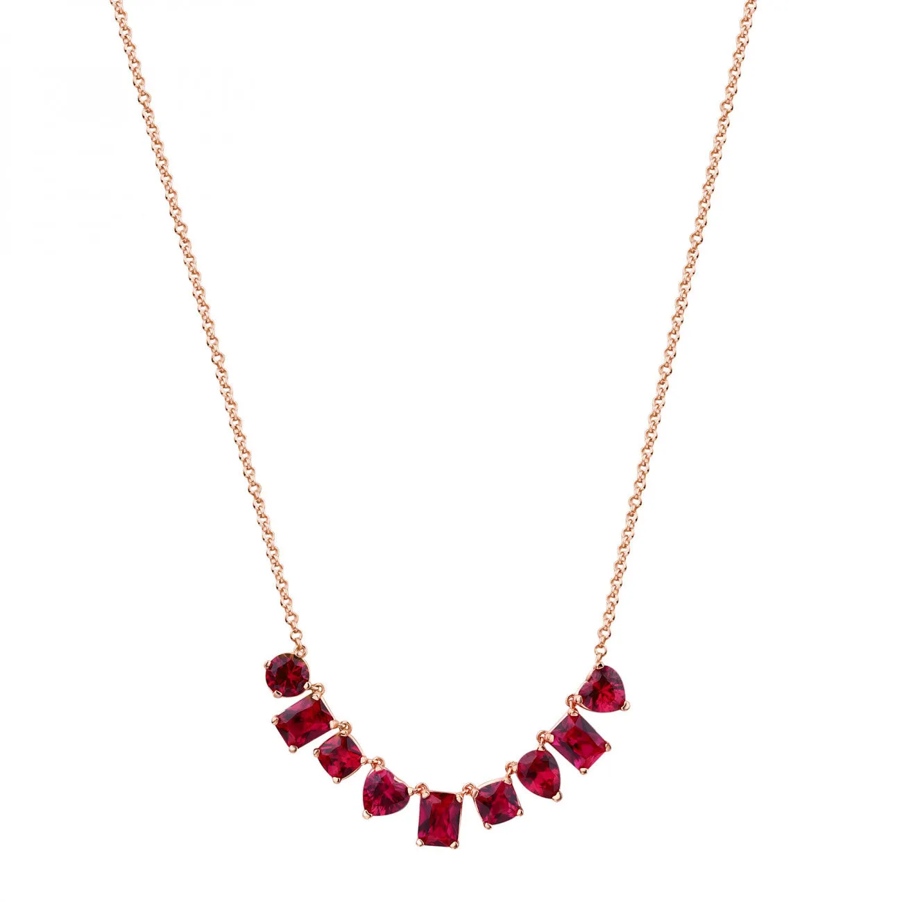 Collana Rosato Gemma con Zirconi Rubino RZGE02