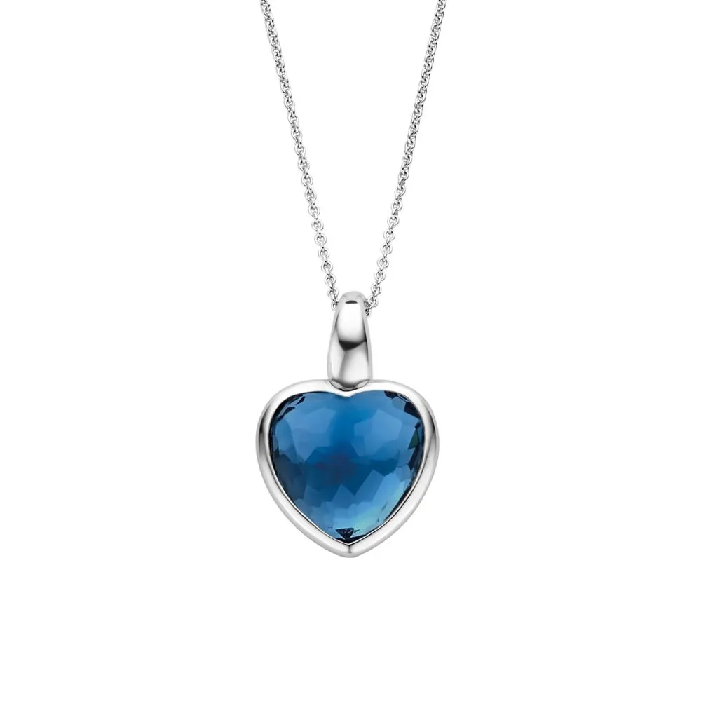 Collana Ti Sento Cuore Con Cristallo Blu 6800DB