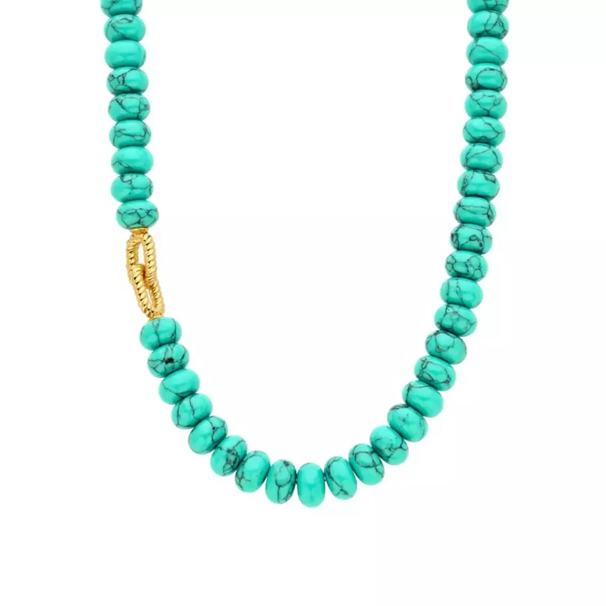 Collana Ti Sento con Pietre Turchesi e Chiusura Dorata 34049TQ