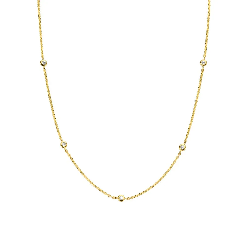 Collana Ti Sento con Zirconi in Argento Dorato 3978ZY