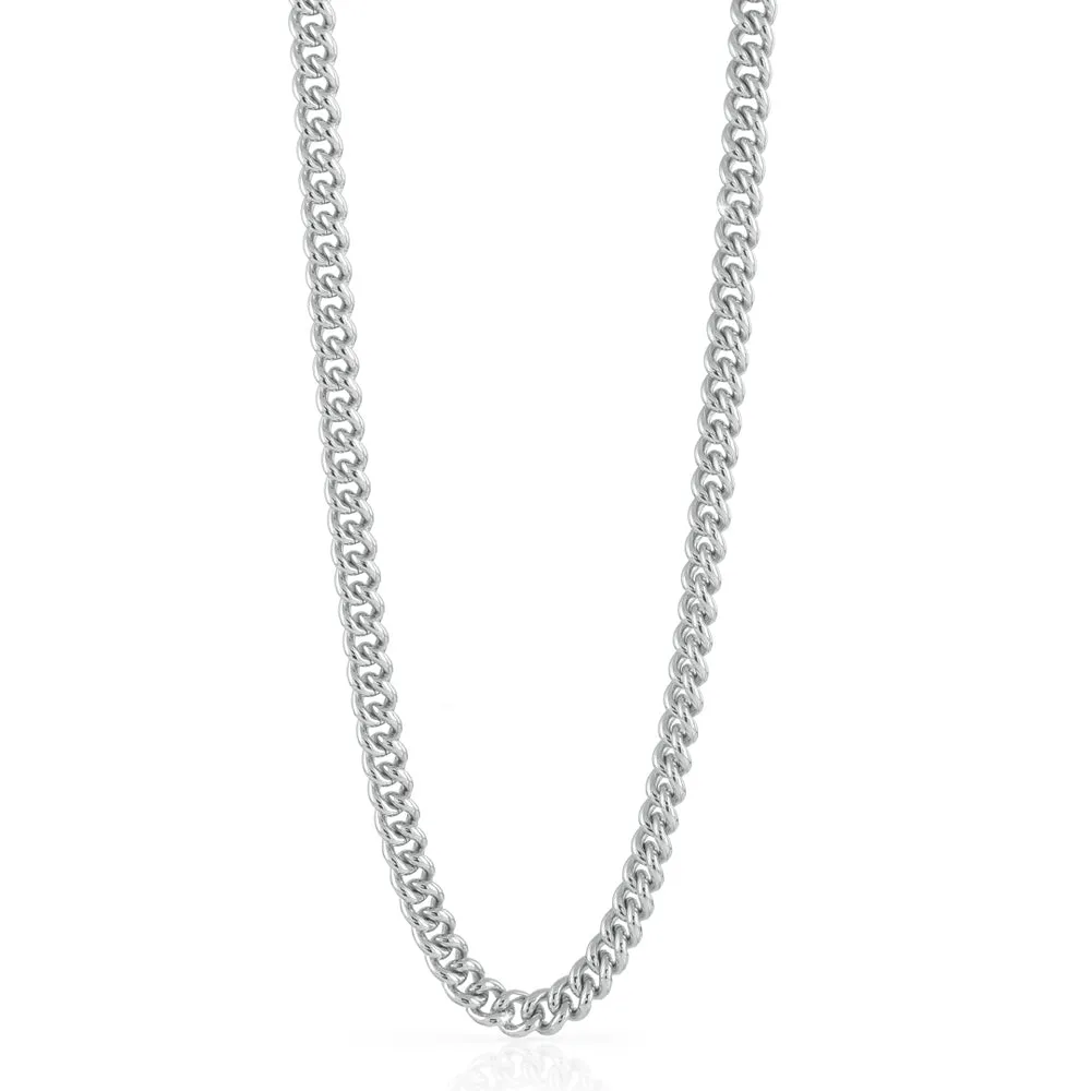 Collana Unoaerre Lunga Maglia Cubana Rodiata 1556