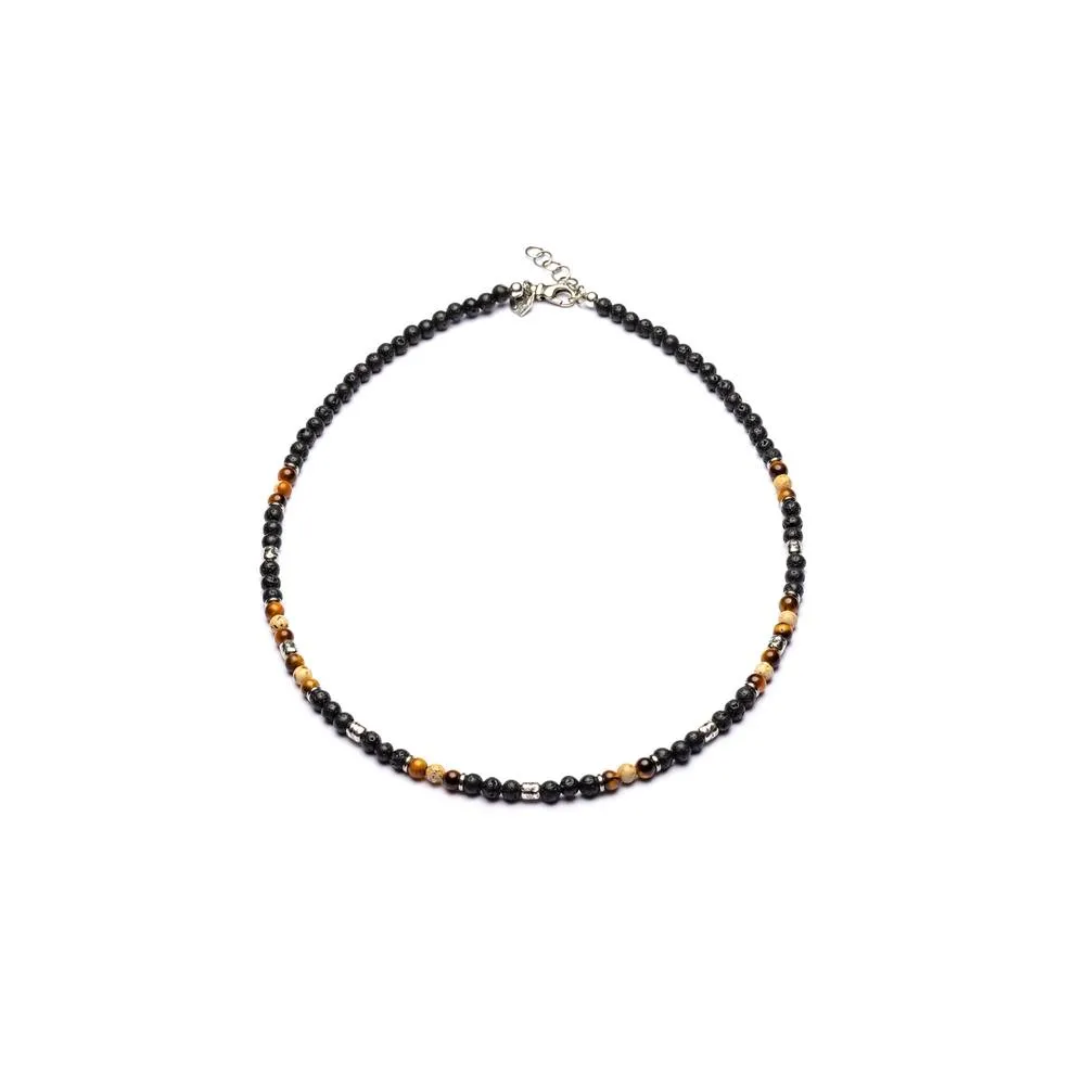 Collana Uomo Antracite con Pietre Dure Larino