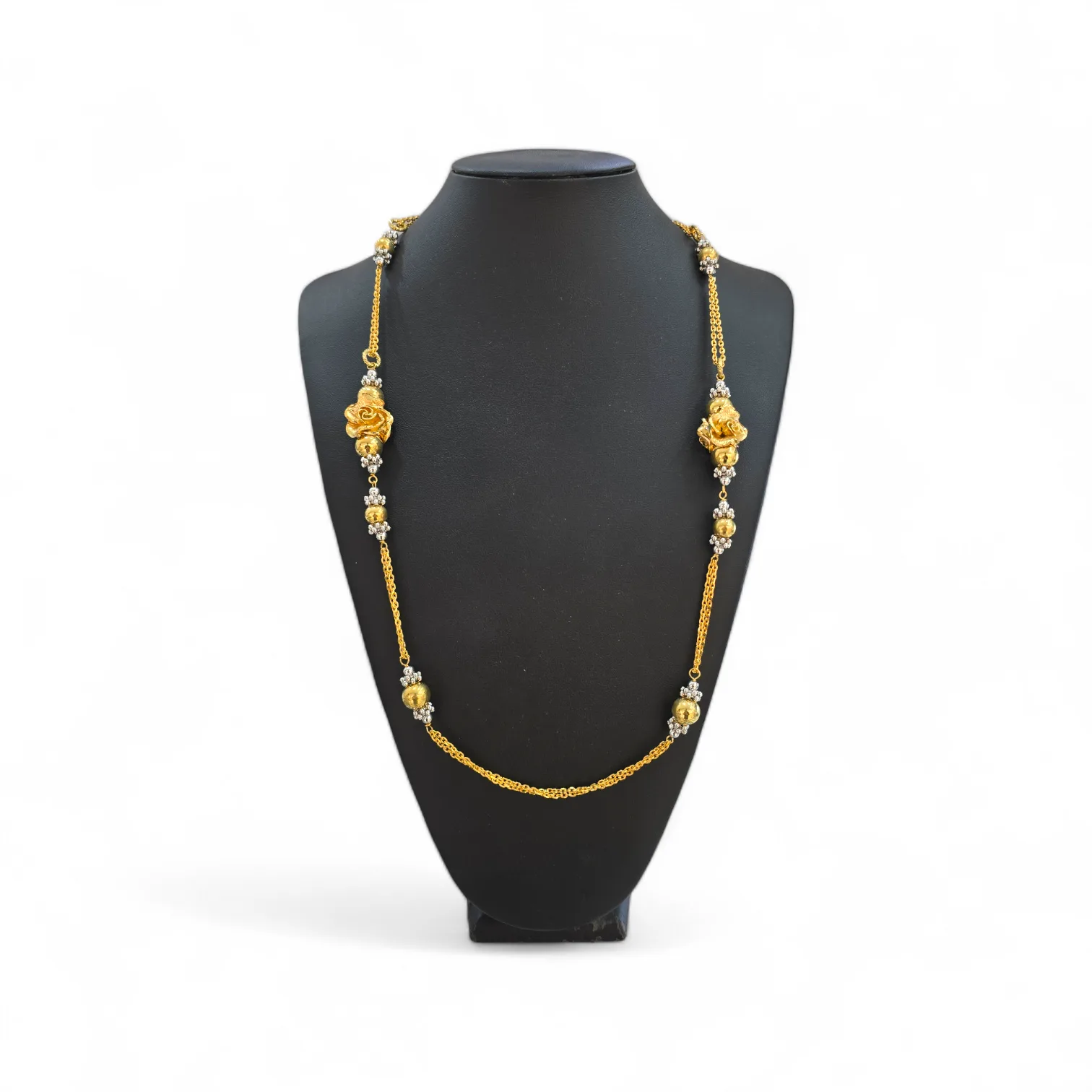 Collana donna Lorenzo Ungari in acciaio dorato con fiori