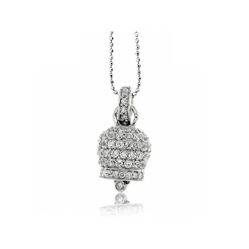 Collana donna con ciondolo campanella capri collection in argento zirconata
