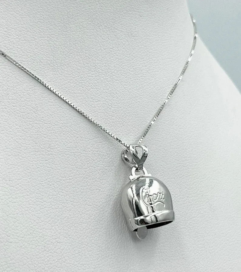 Collana donna con ciondolo campanella capri grande in argento
