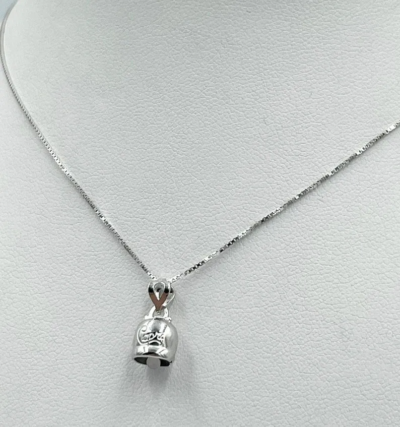 Collana donna con ciondolo con campanella della fortuna argento (misura piccola) Ciondolo in argento 925