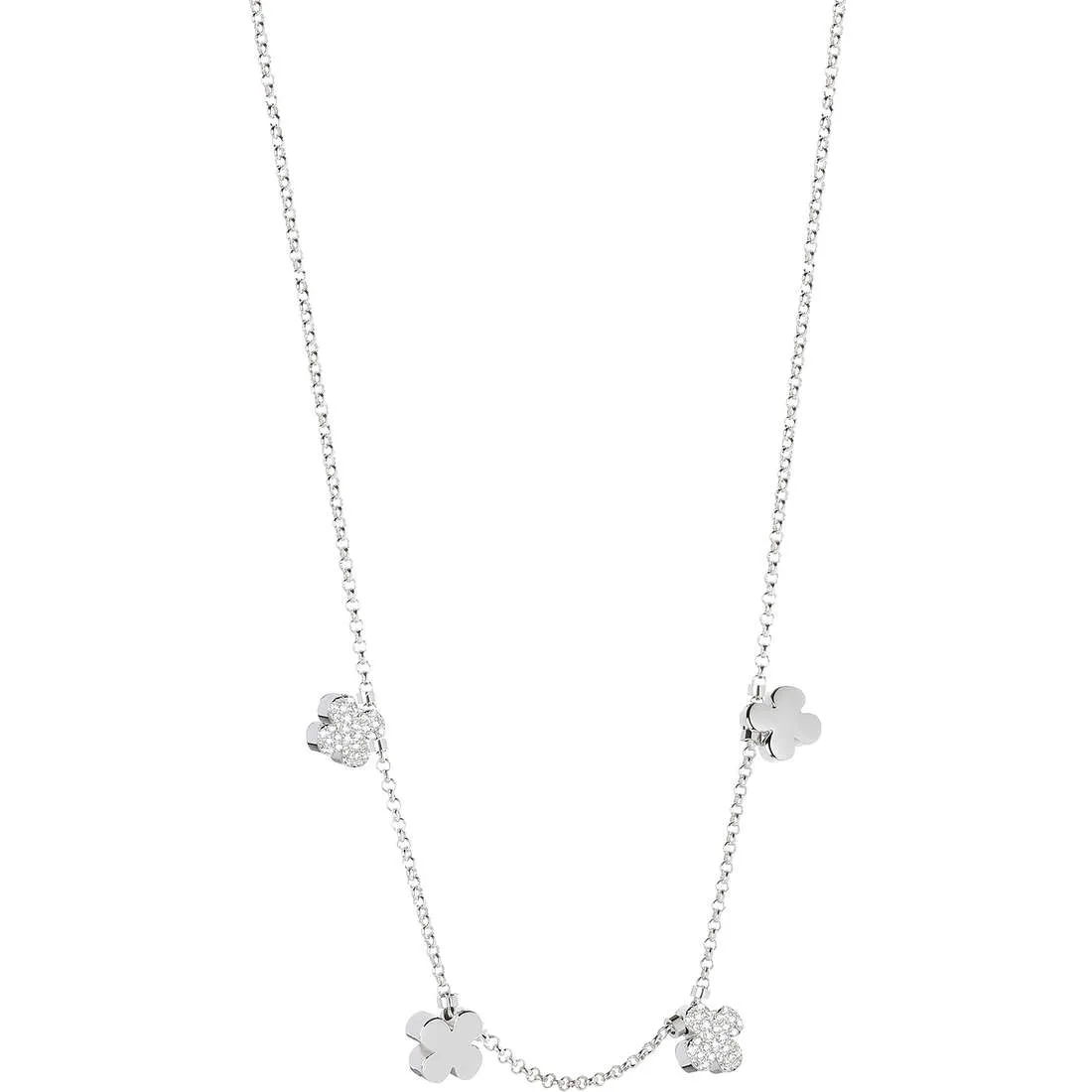 Collana donna gioielli Jack&Co dream quadrifogli zirconati