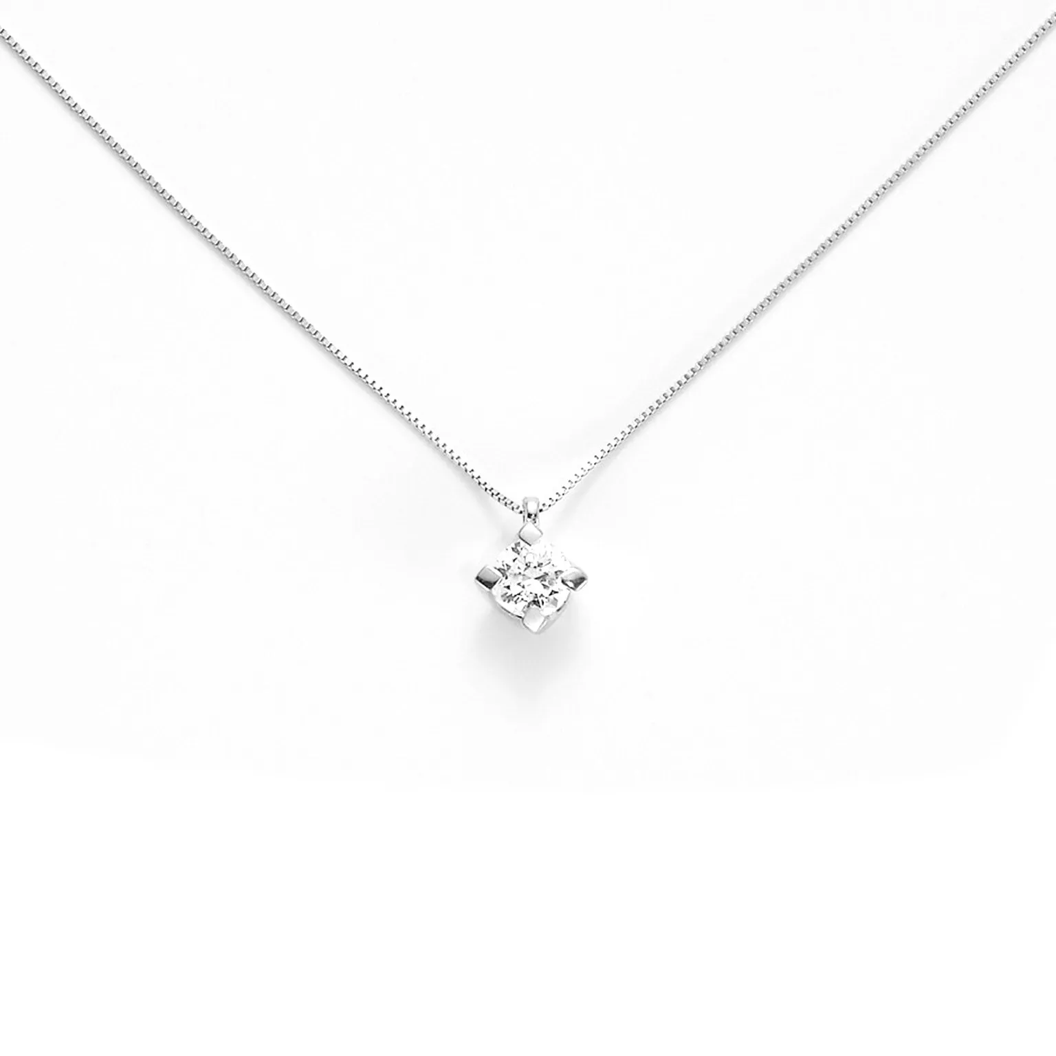 Collana punto luce in oro diamante 0,14ct