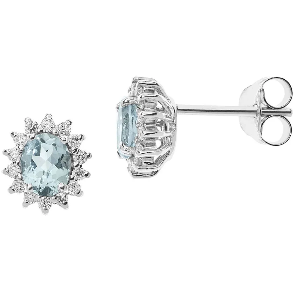 Comete Orecchini con Acquamarina e Diamanti ORQ 253