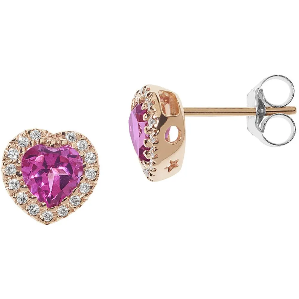 Comete Orecchini con Topazi Rosa e Diamanti ORB 1036