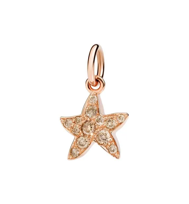 CIONDOLO STELLA ORO ROSA DIAMANTI BROWN DMB5003-STARS-DBR9R