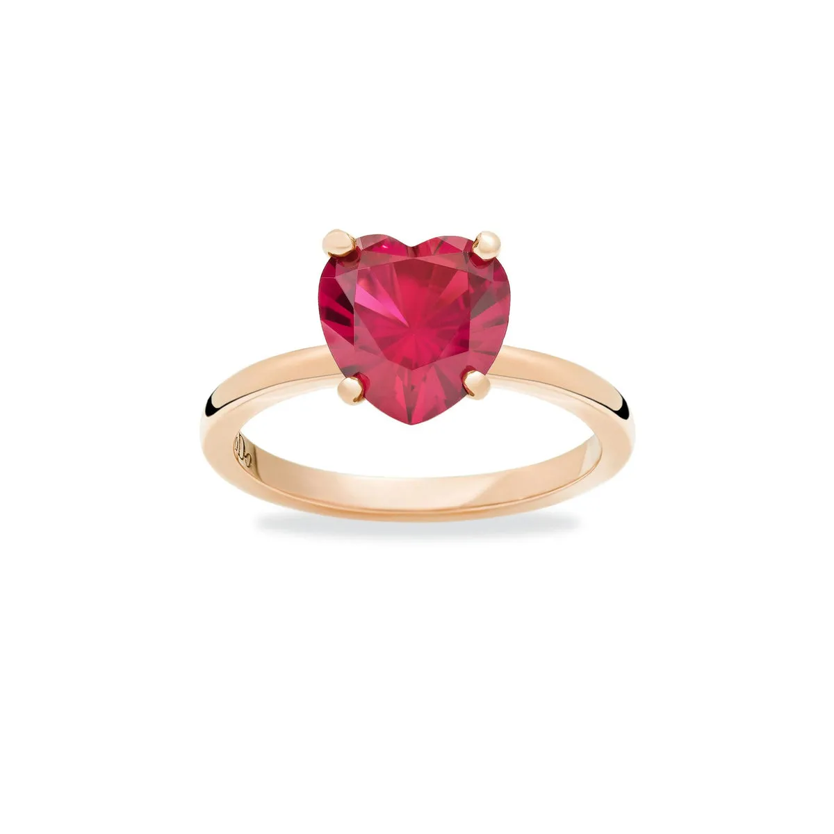 Anello Cuore Rubino Sintetico