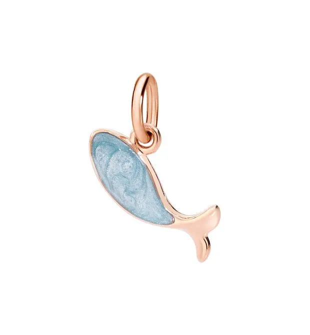 CHARM DODO PESCE ORO SMALTO AZZURRO DMC0018-FISH0-EPA9R
