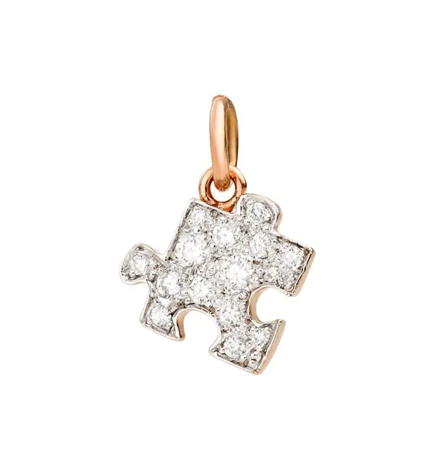 CHARM DODO PUZZLE ORO ROSA DIAMANTI BIANCHI DMC1002-PZZLS-DB09R