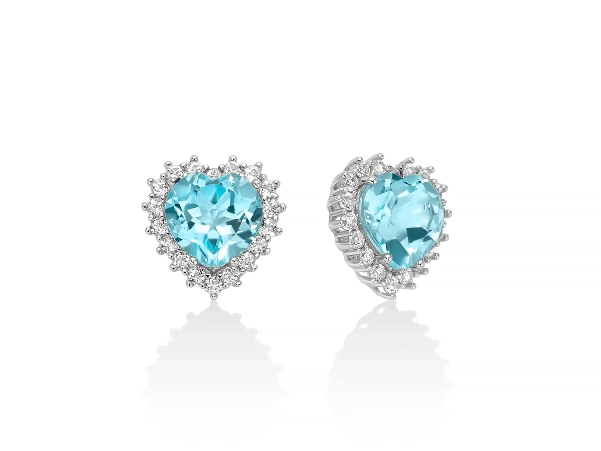 Miluna Orecchini Topazio Cuore Medio E Topazi Bianchi