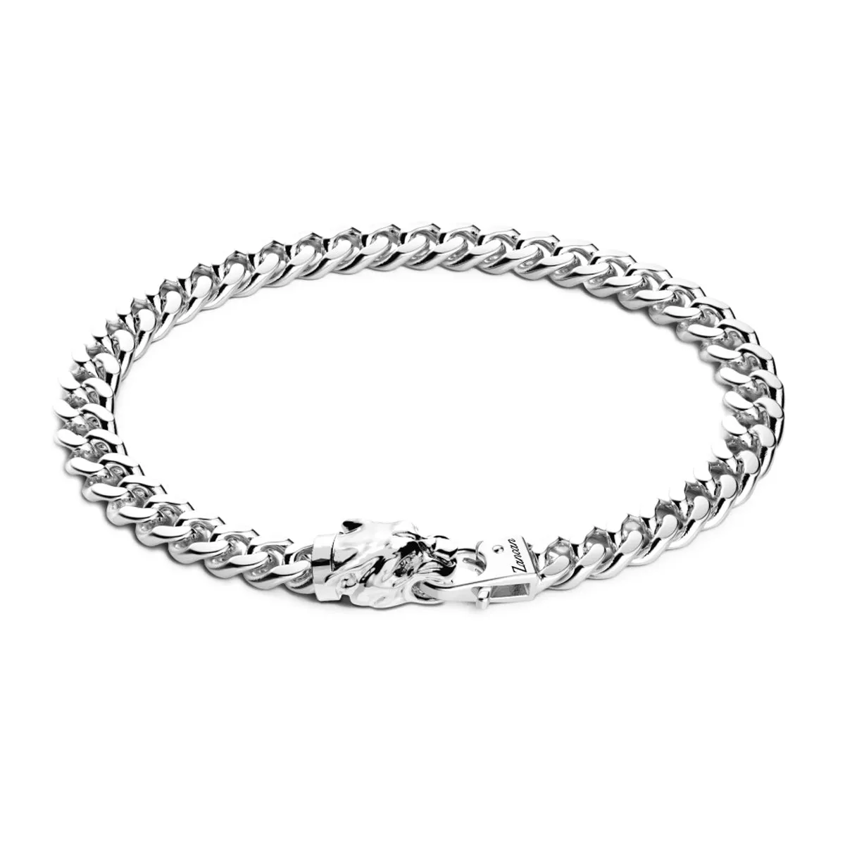 Zancan silver curb bracelet with panther head clasp
