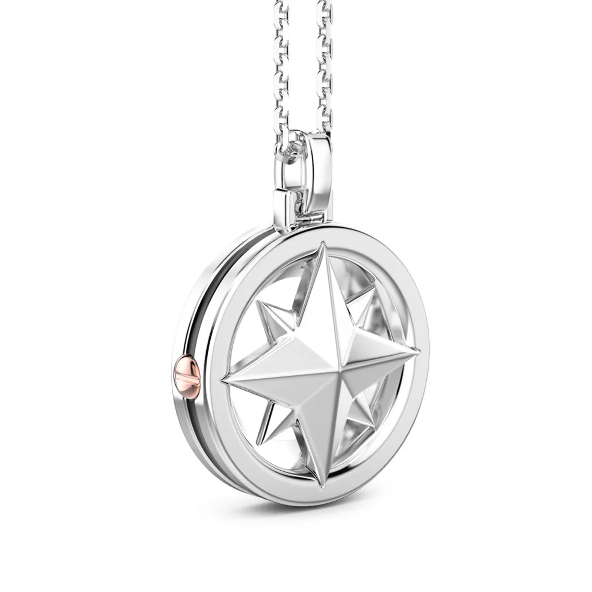 Zancan silver necklace with compass rose pendant