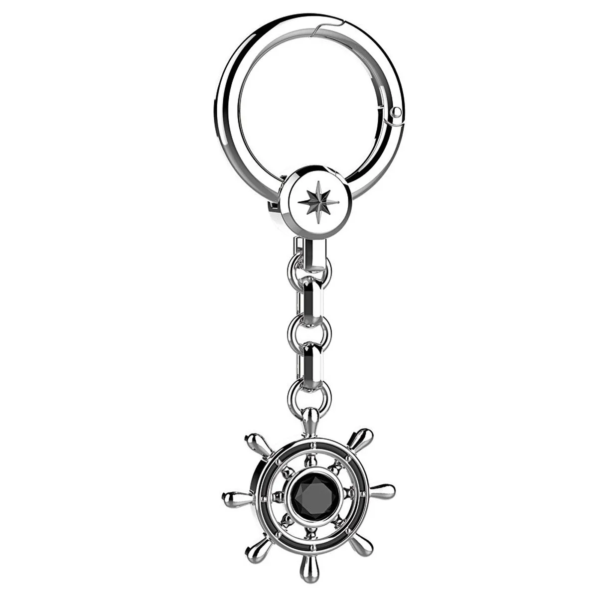 Zancan silver key ring with rudder