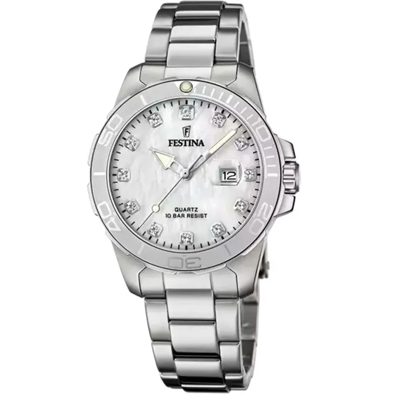 FESTINA – OROLOGIO DONNA – OROLOGIO FESTINA BOYFRIEND COLLECTION MADREPERLA BRACCIALE IN ACCIAIO