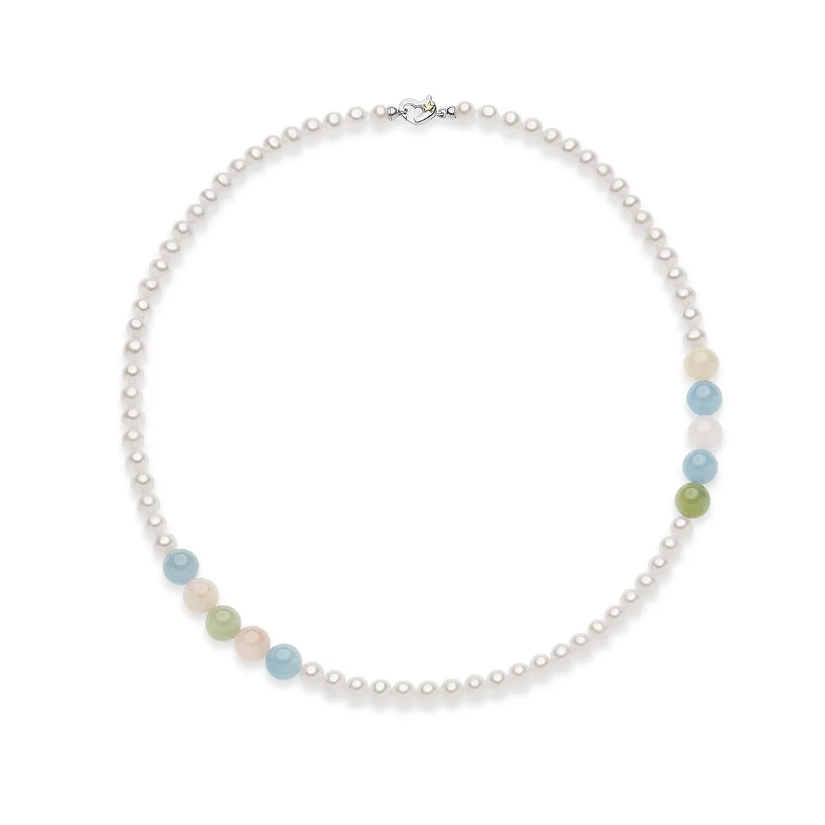 FWQ 367 Collana da donna di Comete gioielli a Filo di Perle e Berillo