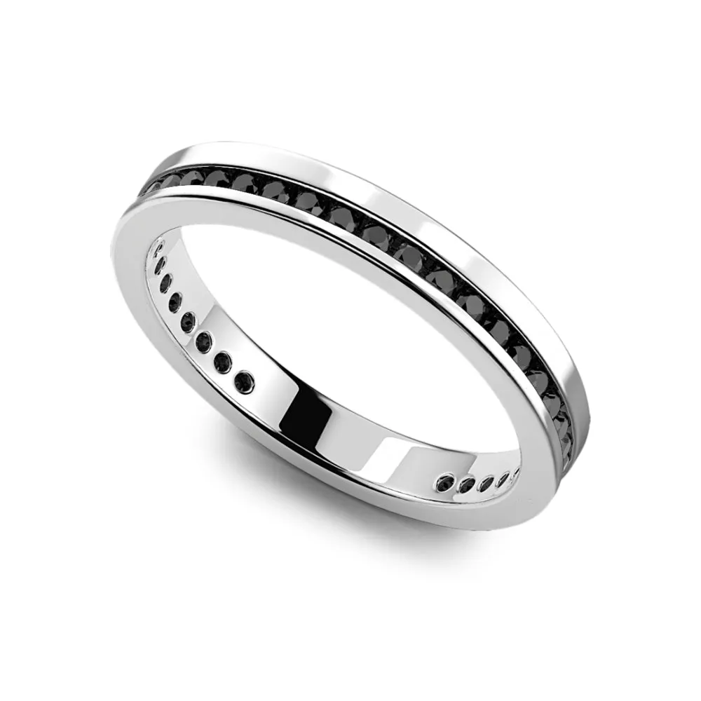 ZANCAN Fedina Uomo in Argento con Pietre Nere EXA115