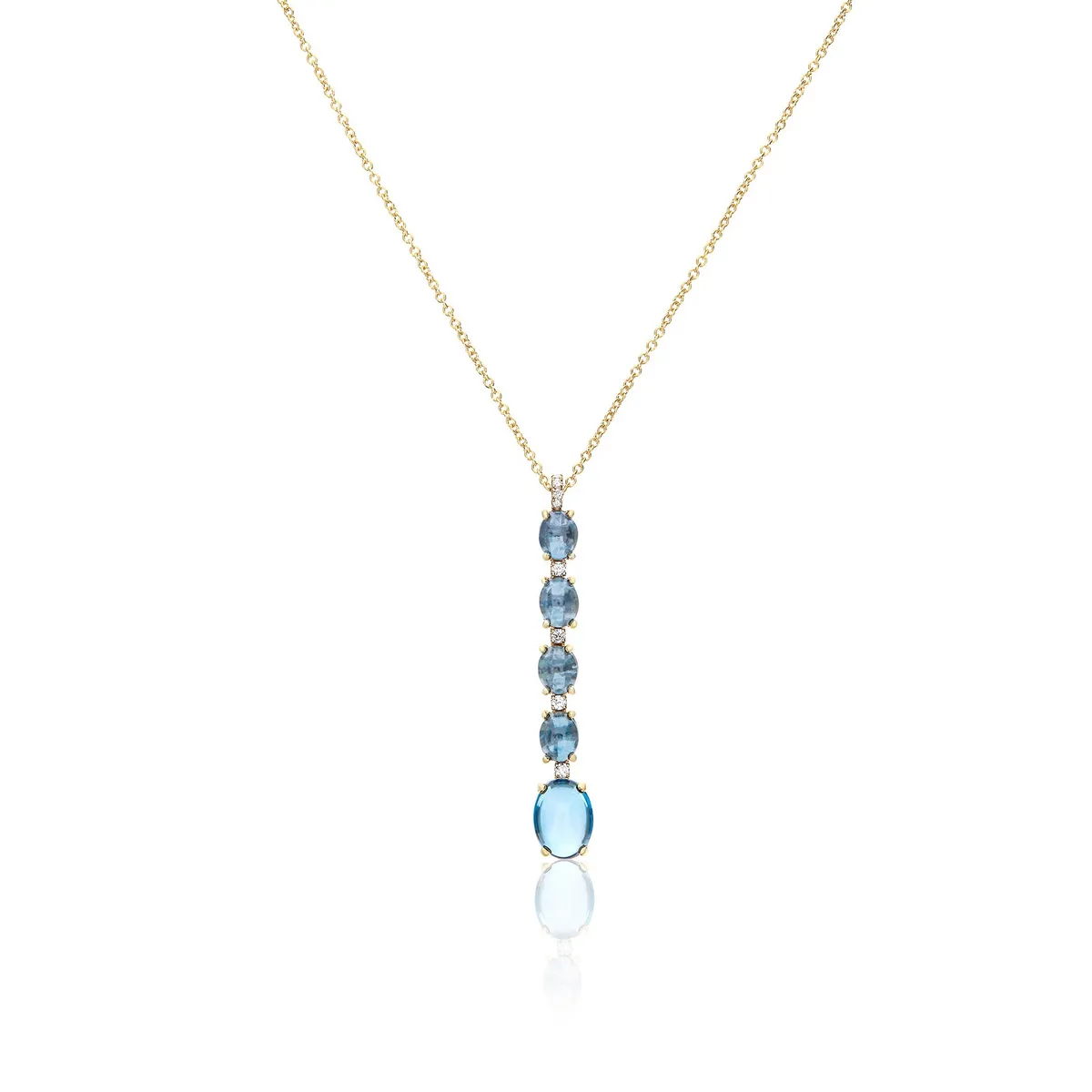Collana "Dancing Azure" Pendente con Topazio London Blu