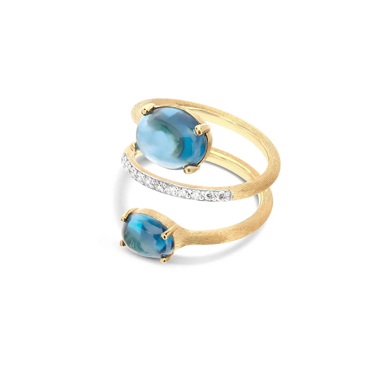 Anello Contrarié "Dancing Elite" con Topazio London Blu