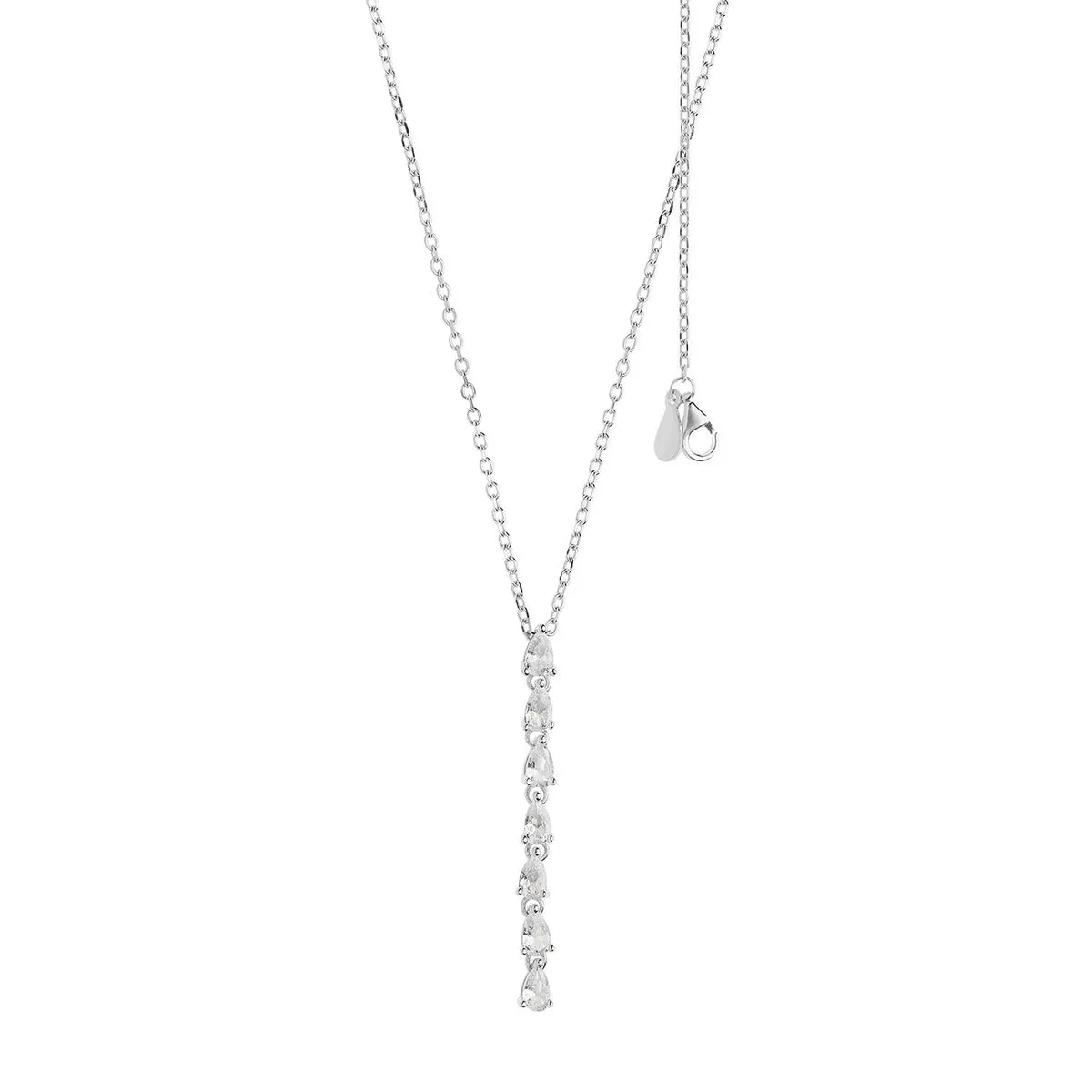 GLA 243 Collana Gocce di Tennis in Argento e Zirconi Bianchi di COMETE Gioielli
