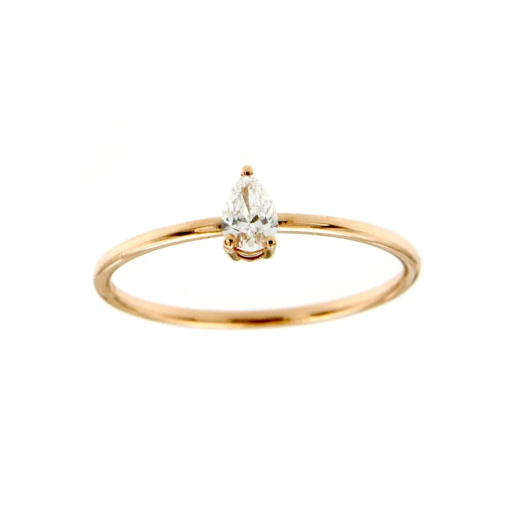 Marco Gerbella - Anello diamante goccia centrale