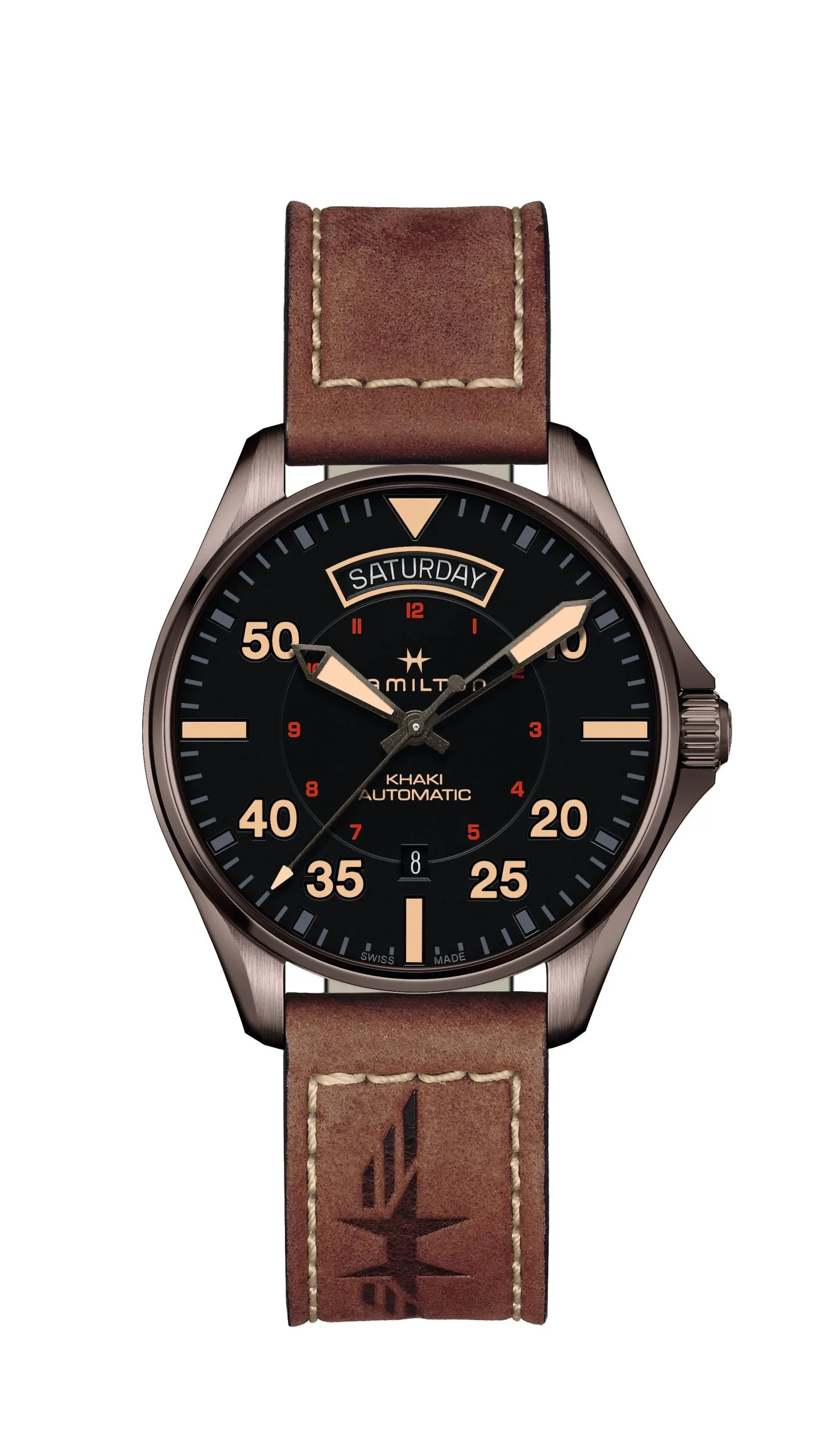 OROLOGIO HAMILTON KHAKI AVIATION PILOT AUTOMATICO 42 MM NERO - H64605531